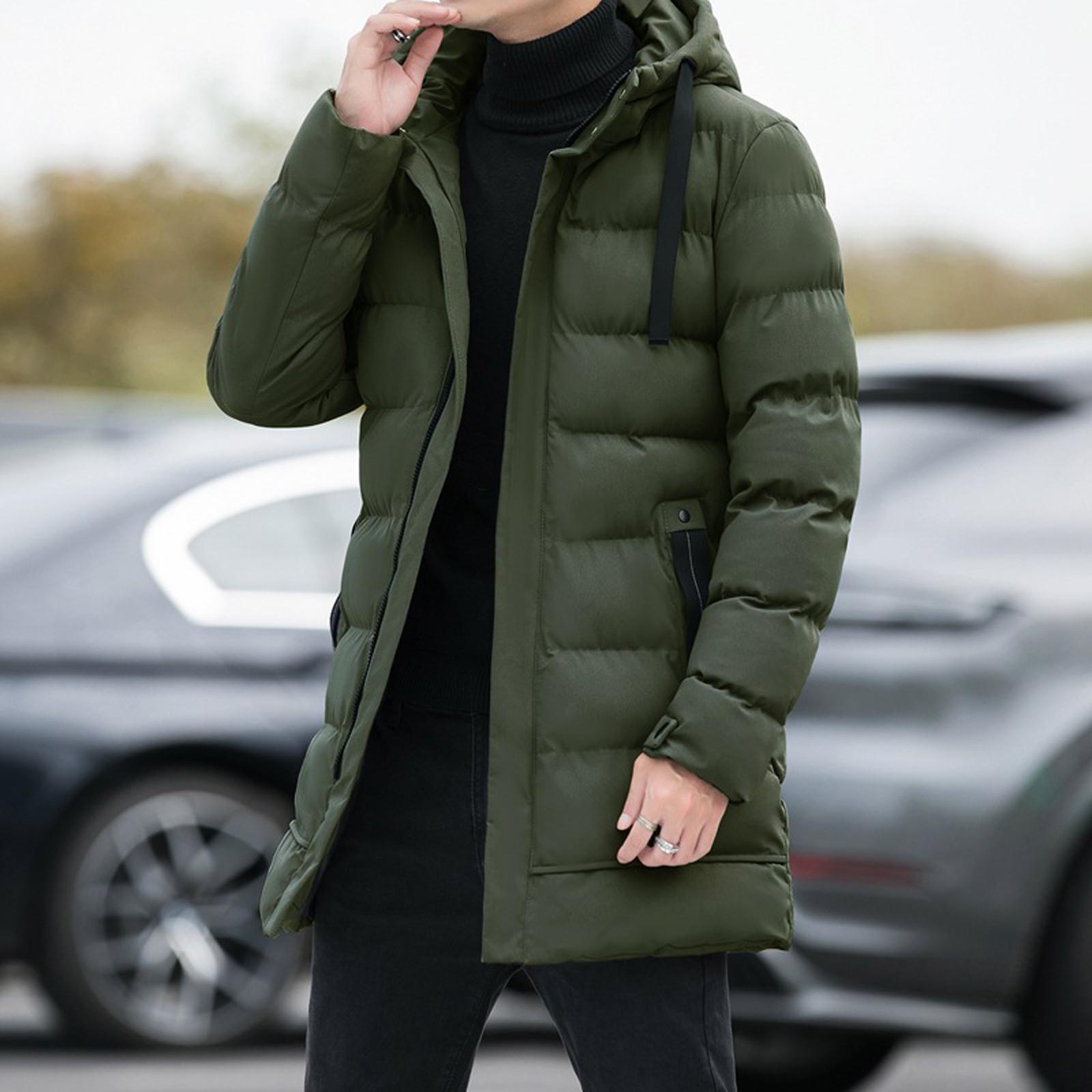

Men s Hoodie Winter Zipper Fashion Color Coat Top Coat M армия зеленый