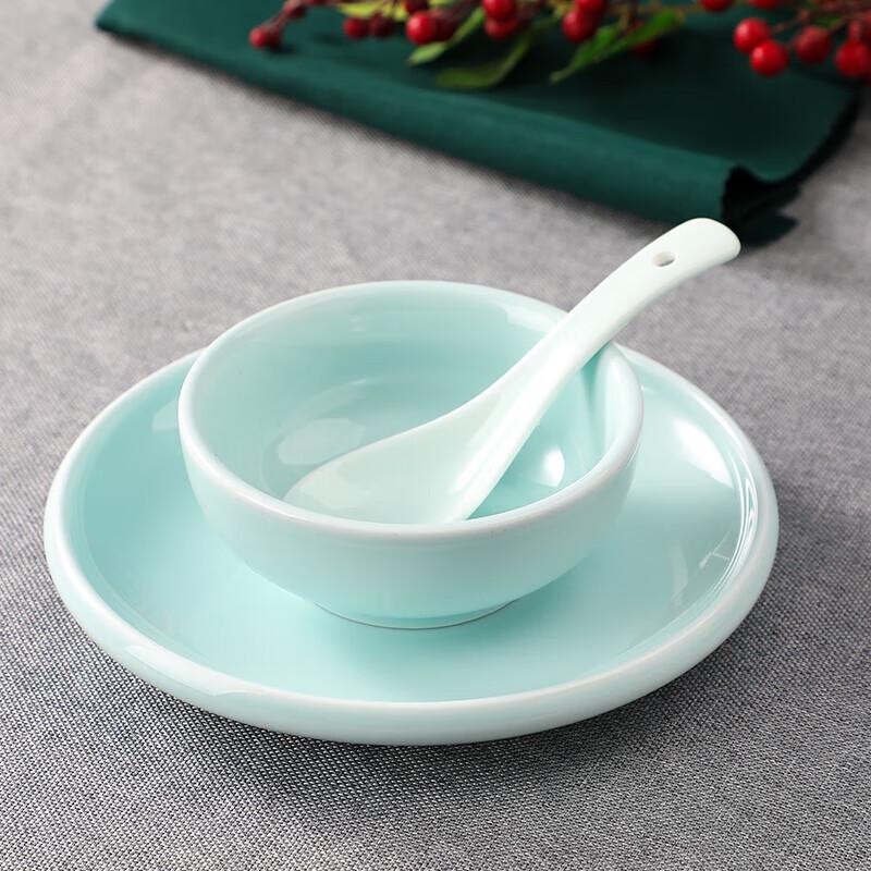 Wuhe Celadon 7-inch Plate 3-Piece Dinnerware Set