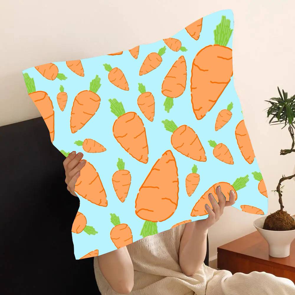Interesting Carrot Abstraction Pillow Case Fashion Square Pillowcase Bedroom Sofa Room Ins Decoration Leisure