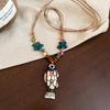 Bohemian Heart Pendant Necklace Vintage Ethnic Style Versatile Jewelry Women High-End