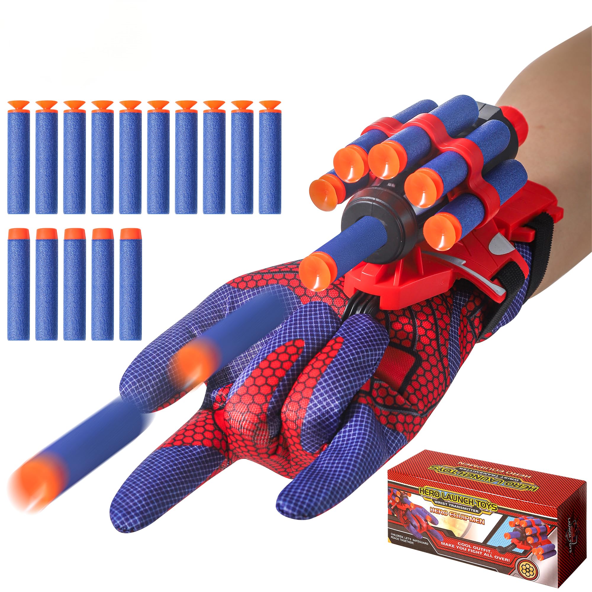 

Игрушка для стрельбы AIUAZA, Детский косплей-передатчик с перчатками, Стрельба с запястья, Костюм для детей от 6 лет