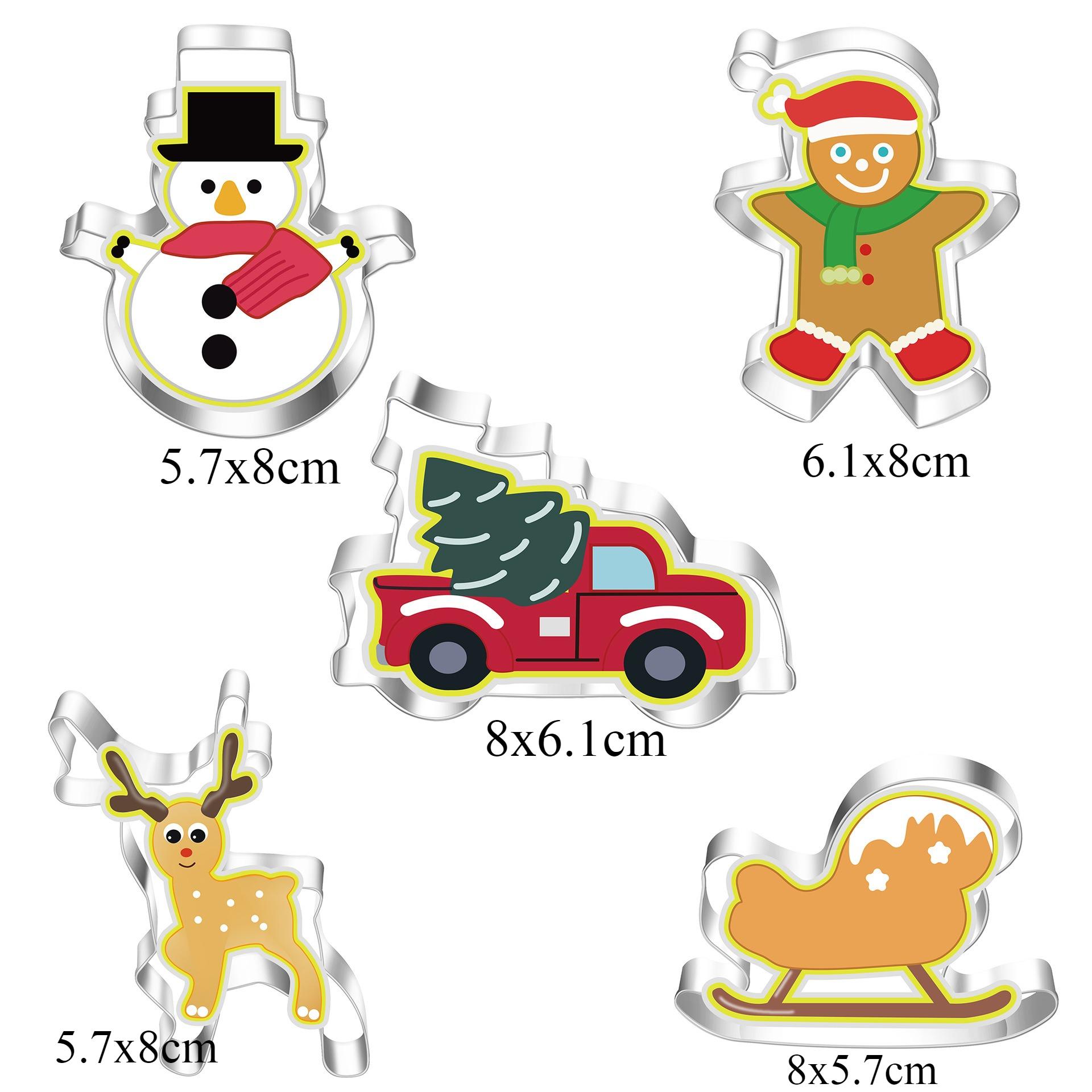 

Christmas Baking Kit Silicone Rolling Pin Egg Beater Food Clips Biscuit Mold Wooden Handle Silicone Cream Scraper Kitchen Baking