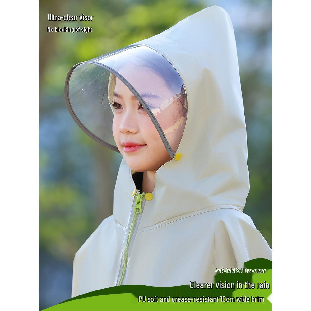 Children's Stormproof Long Rain Cape with Backpack Compartment - Medium & Large Sizes for School