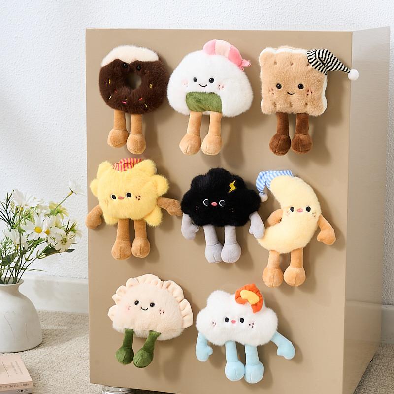 Marine And Food Series Cartoon Plush Refrigerator Magnets With Polyester Filling For Kids And Baby Room Decor