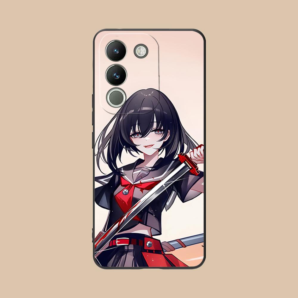 Akame Kurome Matte TPU Handyhülle für VIVO V60 V50 V40 V30 V29 V27 V25 V23 Pro Lite 5G Bunte Druckabdeckung