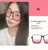 Damebriller uten sminke Stor blush-brille - Trendy slankende anti-UV solbriller for influensere.