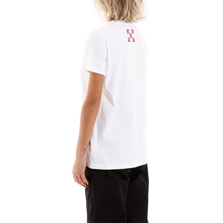 Off-White Cotton Arrow Logo Print Crew Neck Short Sleeve T-Shirt Women Tops White OWAA049R20B071000128