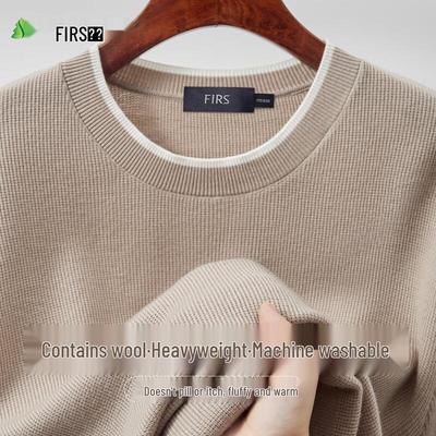 Shanshan Men's Heavyweight Machine Washable Wool Blend Sweater