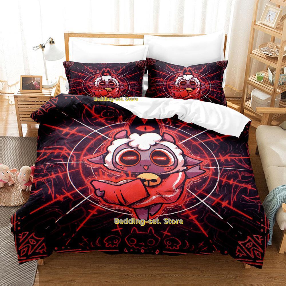 Comforter Cult Of The Lamb Bedding Set Single Twin Full Queen King Size Bed Set Adult Kid Bedroom Duvet Set Print Anime Bed