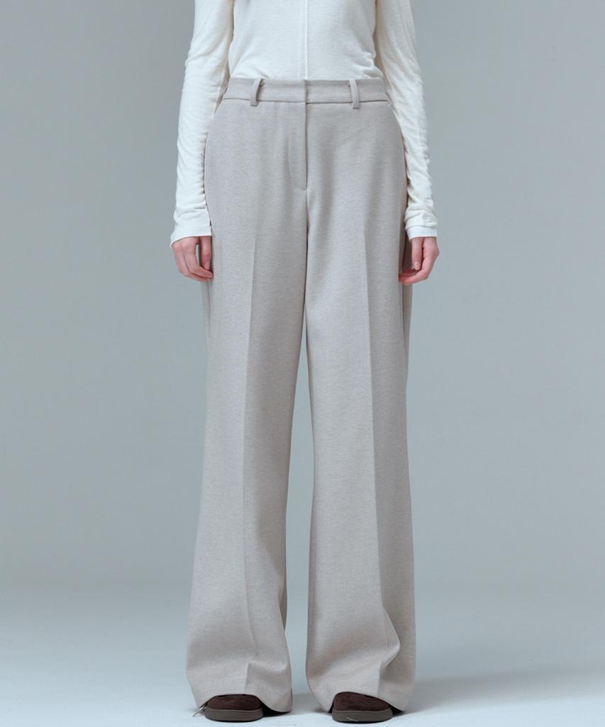 MALOUPE 2166 Heavy Brushed Wide Pants (Beige)