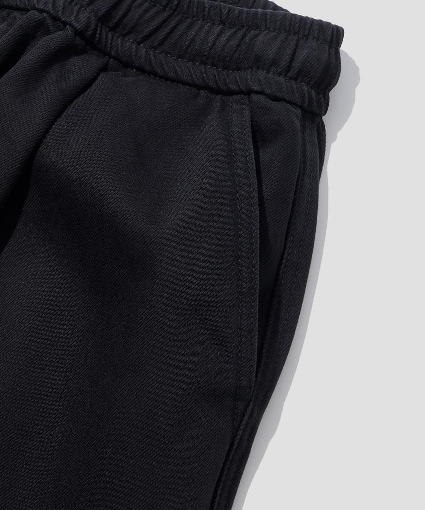 AGOD Vintage Washed Elastic Waist Cargo Pants [Black]