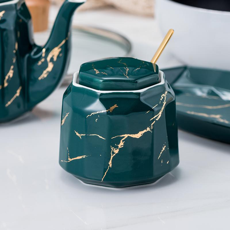 

Зеленый Белый Мраморный Костюм Баночка Для Специй Комбинированный Керамический Контейнер Для Хранения Специй Кухонные Принадлежности Коробка Для Приправ Костюм-Тройка