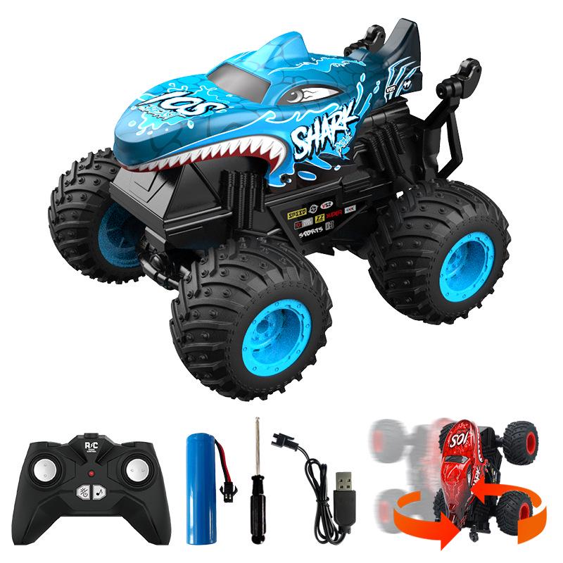 1:20 Shark Head Dinosaur Stunt Off-Road RC Car with Lights and Music - Children's Electric Toy