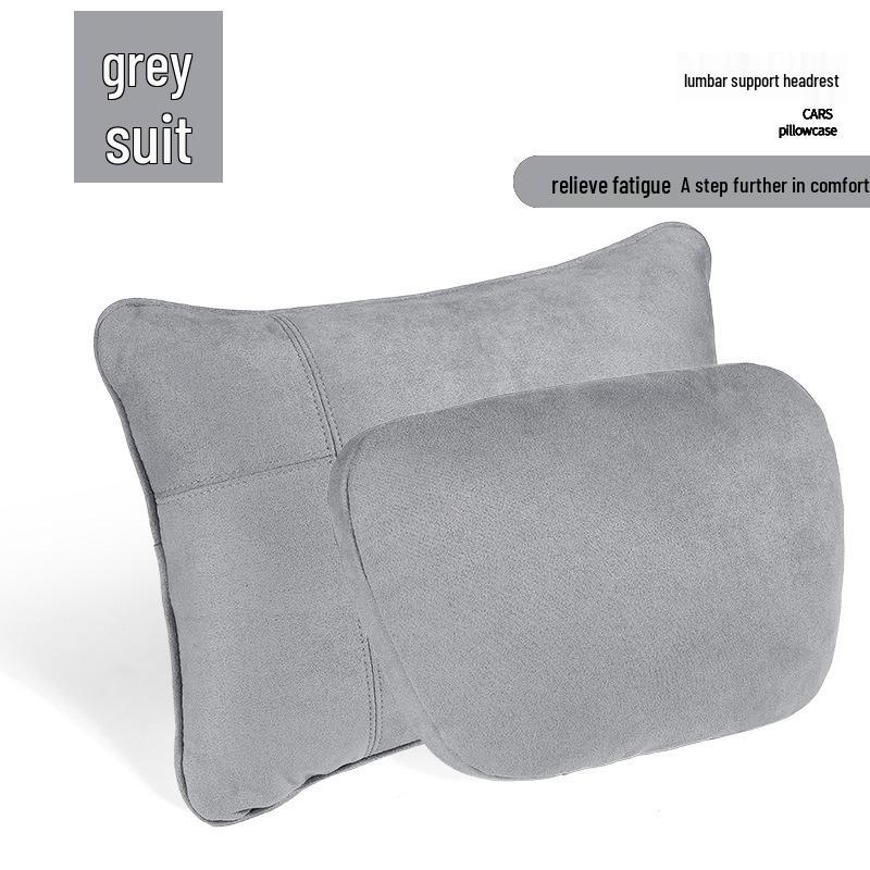 Suede Lumbar Pillow for Maybach: Headrest Cushion and Neck Support.