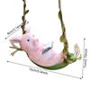 Adorable Pig Pendant Decor Resin Pig Swing Sculpture Ornament Waterproof Hanging Pig Swing Figurine for Garden Lawn Decoration