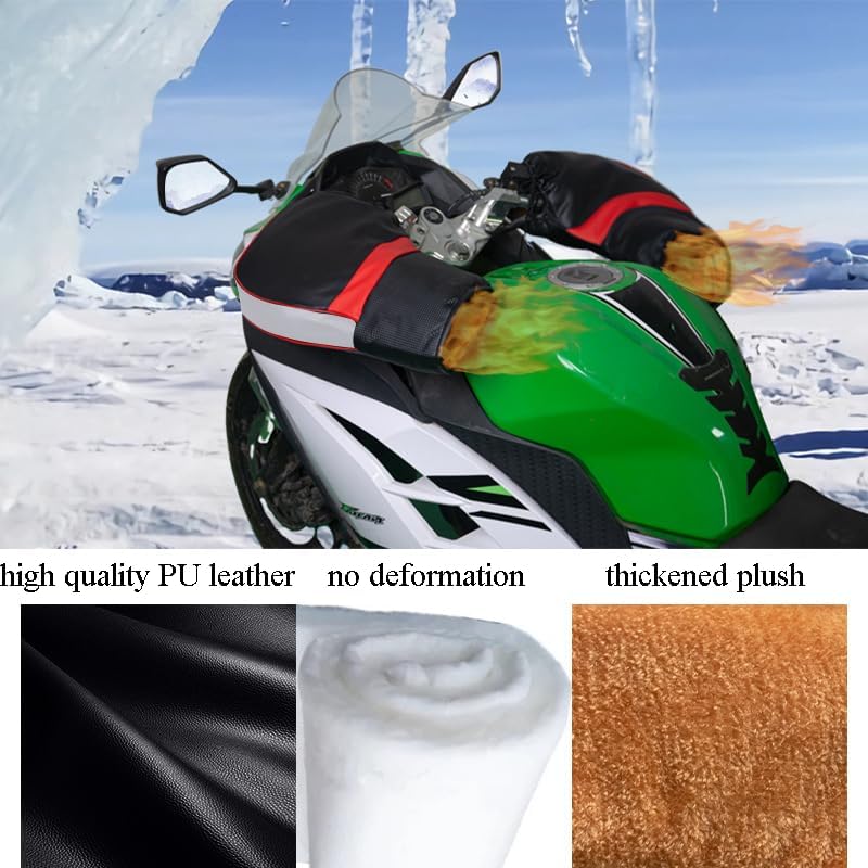 Protective Motorcycle Handlebar Gloves Muffs Thick Warm Rainproof Winter Warmer Universal Fit Scooter Bike Guantes Windproof