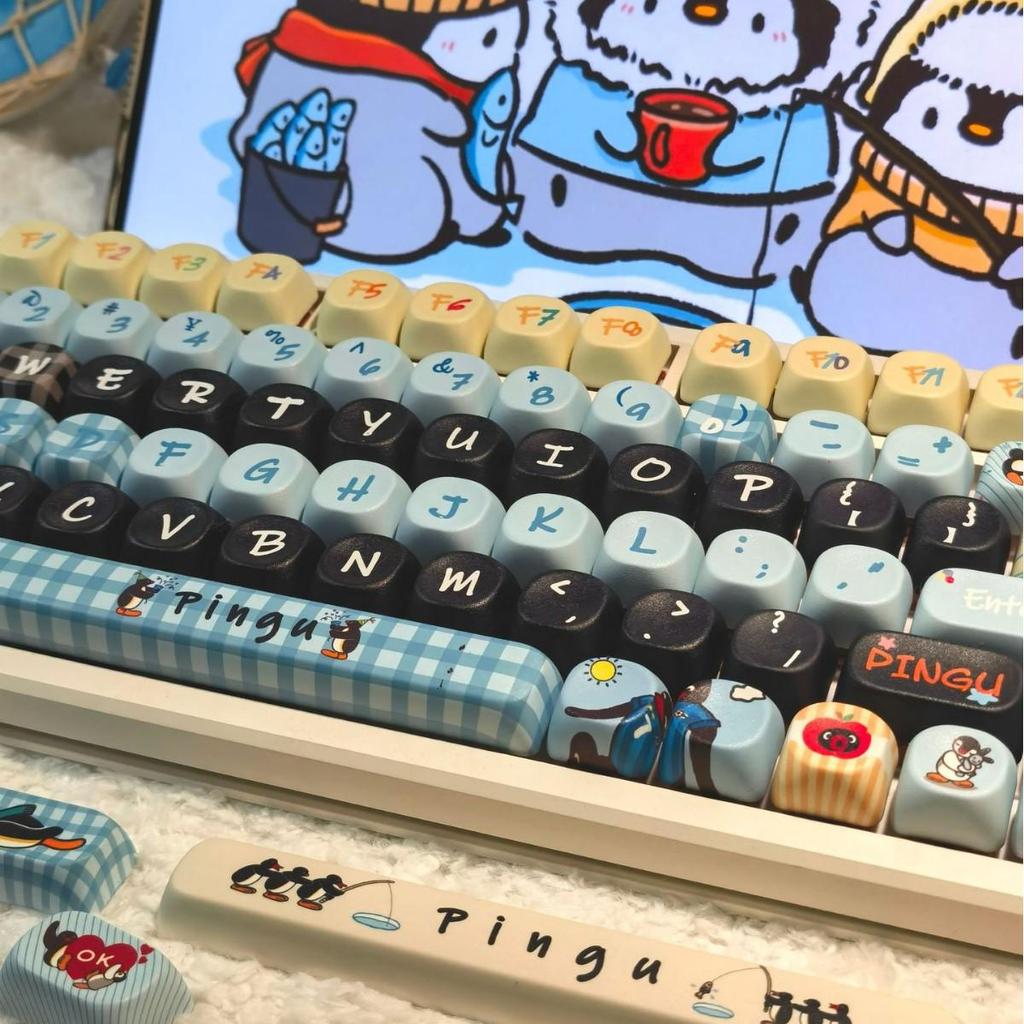 Pingu Keycaps DIY Cute Cartoon Girl for Mechanical Keyboards (87/98/108 Keys)