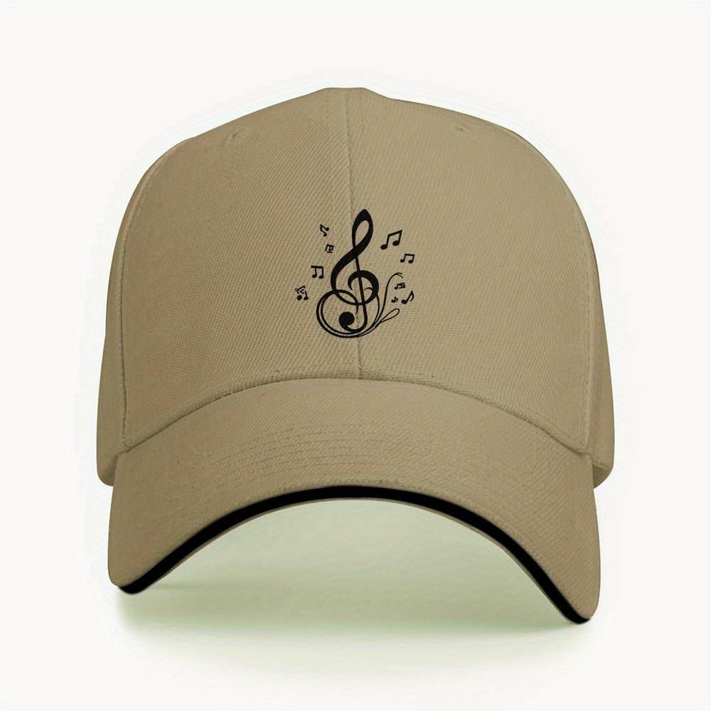 Treble Clef Musical Notes Baseball Cap Polyester Adjustable Outdoor Unisex Cap