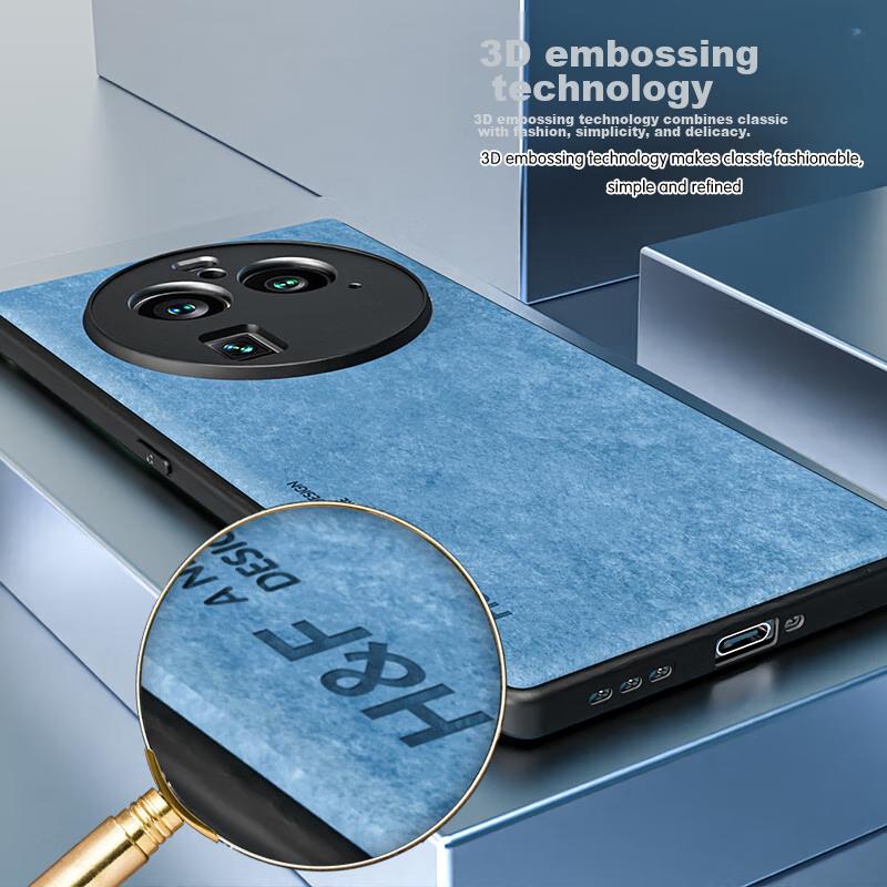HotFire Phone Case for OPPO Find X6 PRO, Upgraded Skin-Like Leather Matte Lens Full Protection Silicone Case for Men And Wome