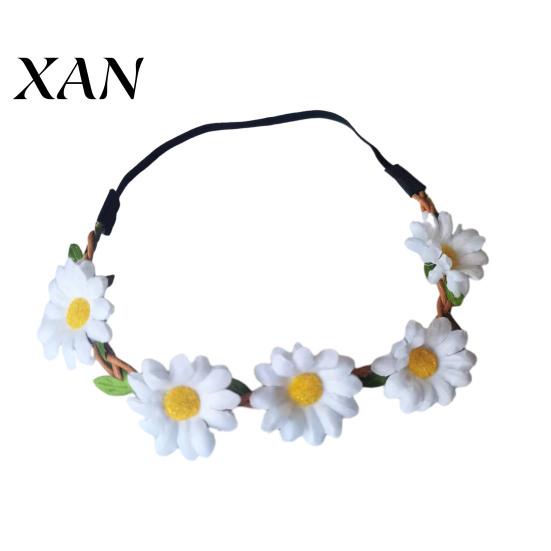 Adjustable Daisy Crown for Girls Sunflower/Daisy Wreath Headband Women Girls, Flower Headpiece, Daily Wear Silk Beach Photography Summer Dress