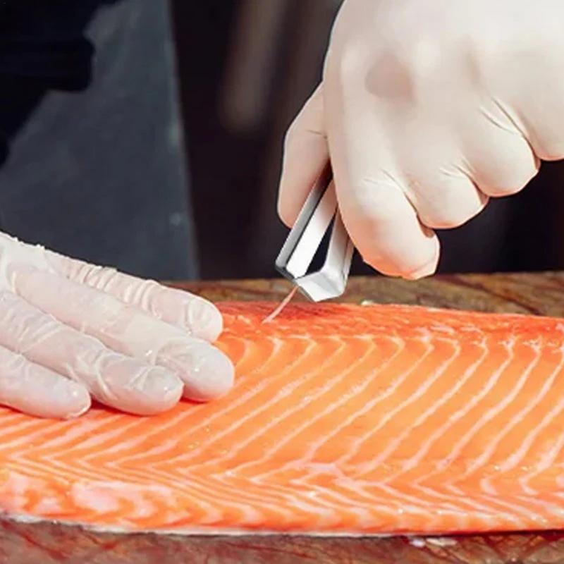 Stainless Steel Garlic Peeler Fish Bone Tweezers Clamp Chicken Feather Remover Tongs Pick-Up Utensils Salmon Seafood Tweezers