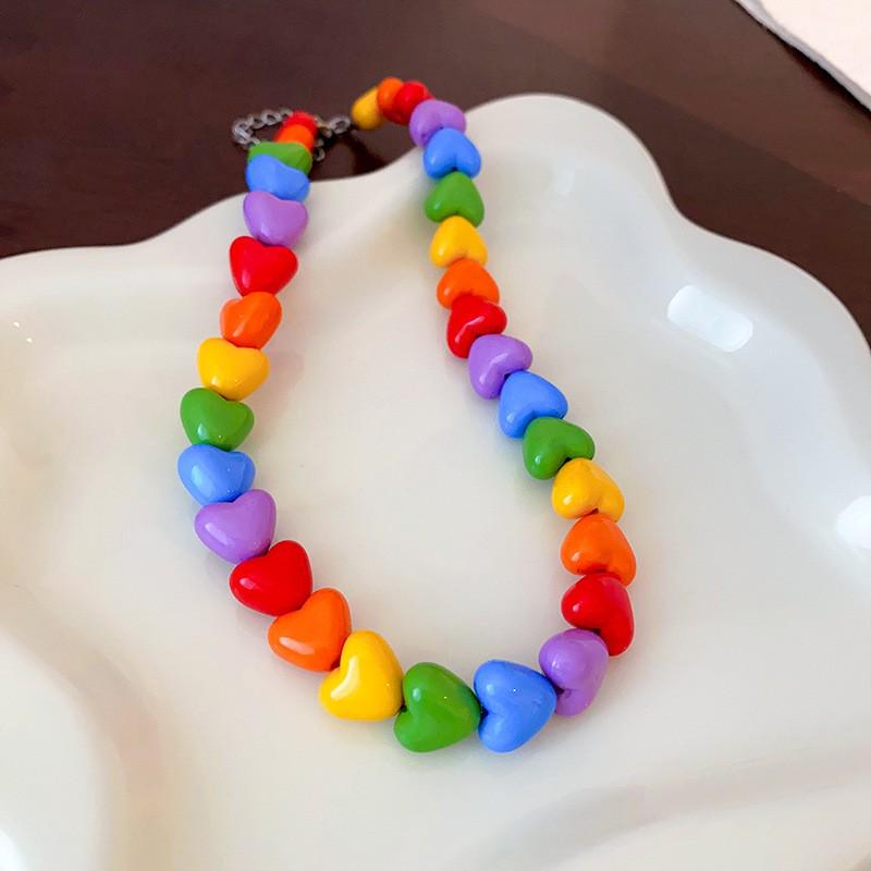 Dopamine Ethnic Retro Beaded Colorful Pearl Choker Necklace - Niche High-End Fashion