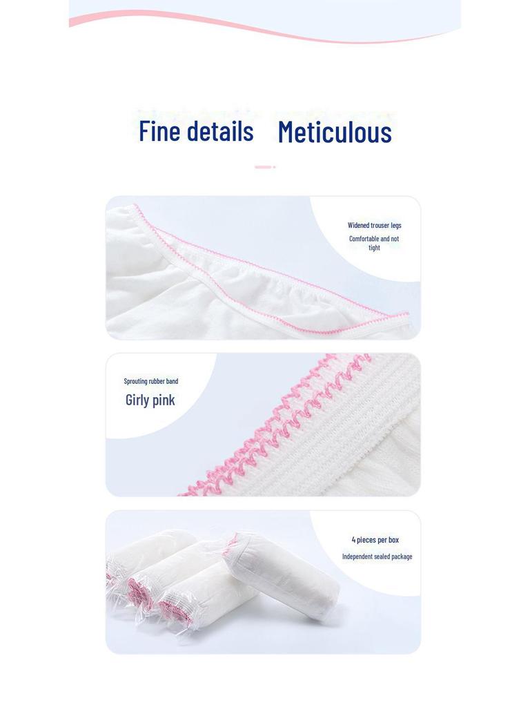 Zichu Sterile Disposable Cotton Underwear for Women and Maternity - Large Size, Ideal for Postpartum, Travel, and Confinement.