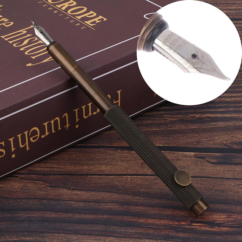 Luxury Brass Fountain Pen Ef/F/Bent Nib Business Office School Supplies Pen