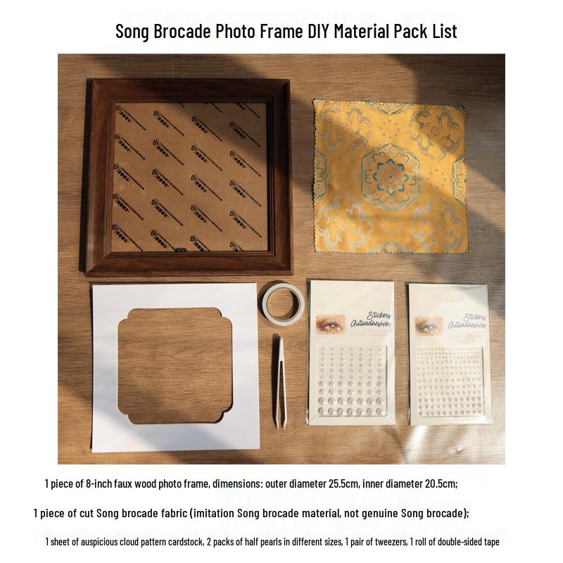 Song Brocade DIY Material Kit: Ethnic Style Pearl Painting Frame - Cultural Heritage Handcraft