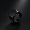 Fashion Men's Smooth Black Stainless Steel Rings Width Signet Square infinity Finge Ring Hiphop Male Wedding Party Jewelry Gift