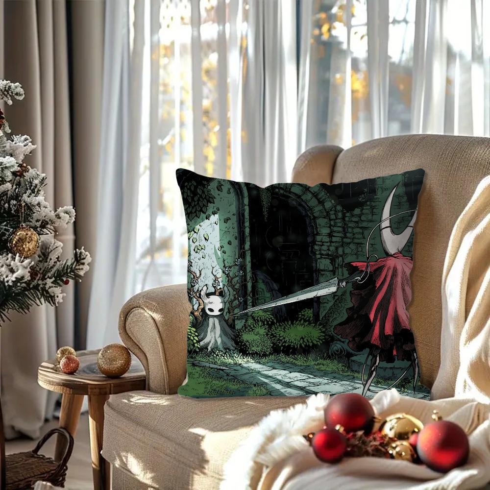 The H-Hollow K-Knight Adventure Game Pillow Case Square Pillow Bedroom Sofa Leisure ComfortCar Living Room Home Decoration 40X40