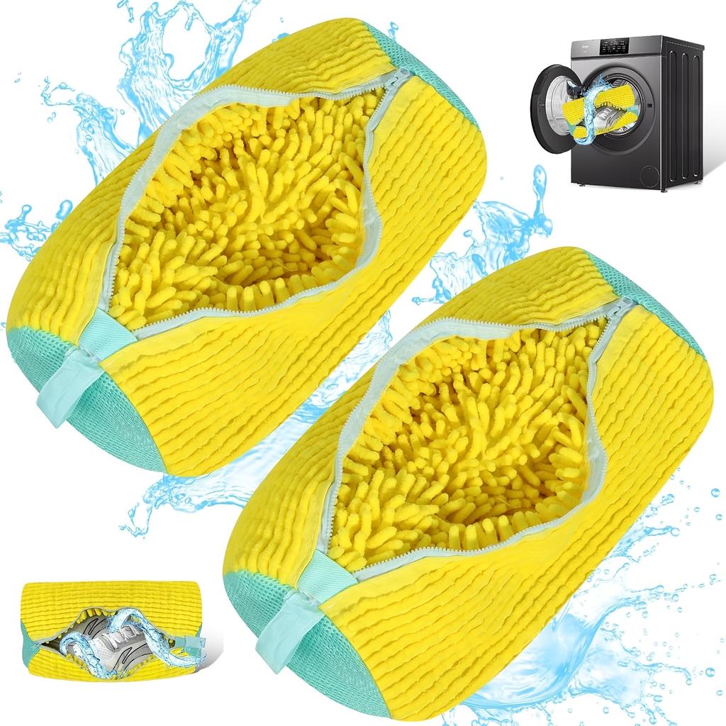1pc Washing Shoes Bag Padded Net Laundry Shoes Protector Fluffy Fibers Polyester Sneaker Washing Friendly Laundry Bag Drying Bag