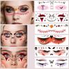 12pcs Portable Cheek Temporary Stickers Waterproof Bat Face Stickers Halloween Face Tattoo  Women