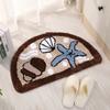17.7x27.5in Starfish and Shell Pattern Non-Slip Washable Area Rug with Rubber Backing Fade Resistant Bathroom Mats