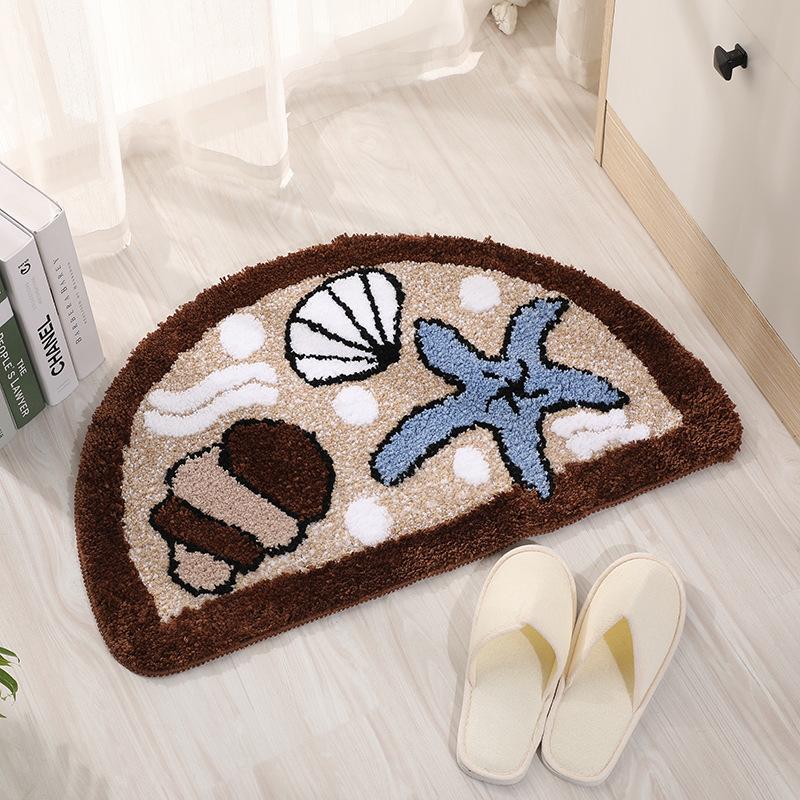 

17.7x27.5in Starfish and Shell Pattern Non-Slip Washable Area Rug with Rubber Backing Fade Resistant Bathroom Mats 45x70cm коричневый