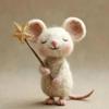 Craft Needle Felting Supply Starry Night Felt Mice Cute Mouse Handmade Felt Mice Ornaments Figurine Gifts Mouse Animal Figurine