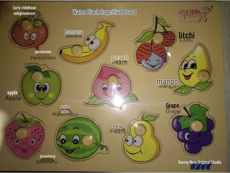 

Danicheat Fruit Recognition Wooden Puzzle: Educational Toy for 3-Year-Olds. Zhejiang