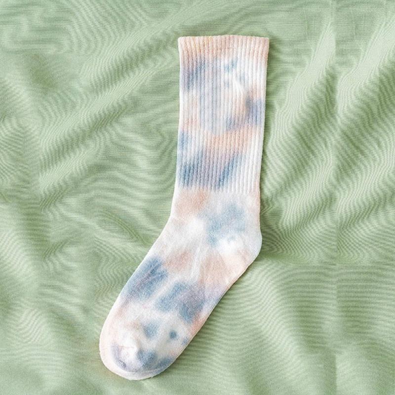 Men and Women Socks Cotton Tie-dye Skateboard Hiphop Tube Socks White Socks  Lace Socks for Women