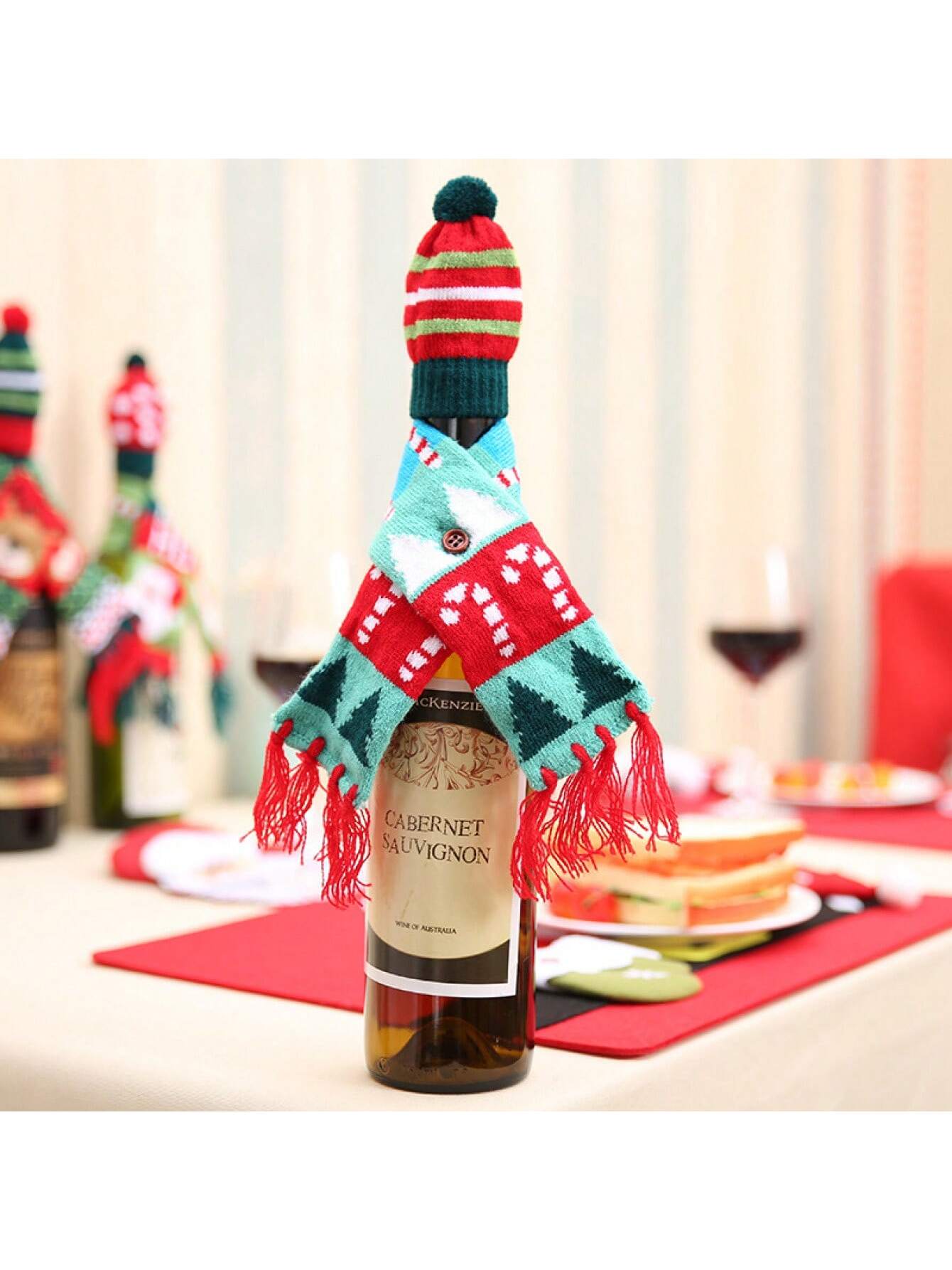 

2026New Christmas Wine Bottle Cover Set Santa Snowman Wine Bottle Bags for Christmas Party Dinner Table Decorations Gifts