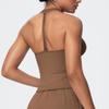 European & American Breathable Wide-Leg Pants with Fitness Halter & Strappy Long-Sleeve Yoga Top