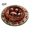 Indoor Christmas Rug 3D Round Rug, Optical Illusion Santa Claus Area 39 Holiday Decorative Inch Quilted-Like Floor Mat for Living Room Bedroom