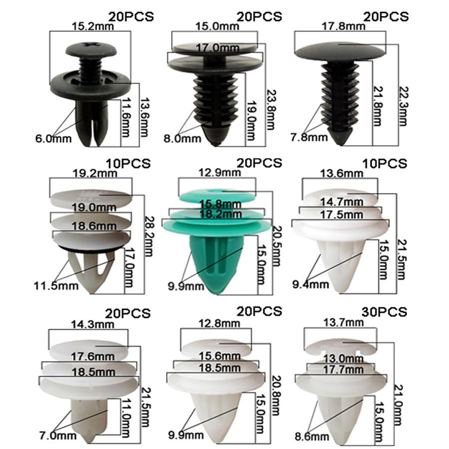 310PCS Boxed Mixed Car Door Bumper Panel Fender Retainer Push Rivet Fastener Clips With 30PCS Tool
