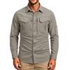 Men's Vintage Work Shirt Long Sleeve Casual Button Down Shirt Loose Fit Utility Shirt with Chest Pockets Outdoor Workwear Shirt