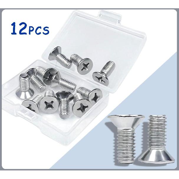 12PCS Stainless Steel Brake Disc Rotor Screws 93600-06014-0H - Universal Fit for Honda, Acura, Hyundai and Kia Models - Stainless Steel Retaining