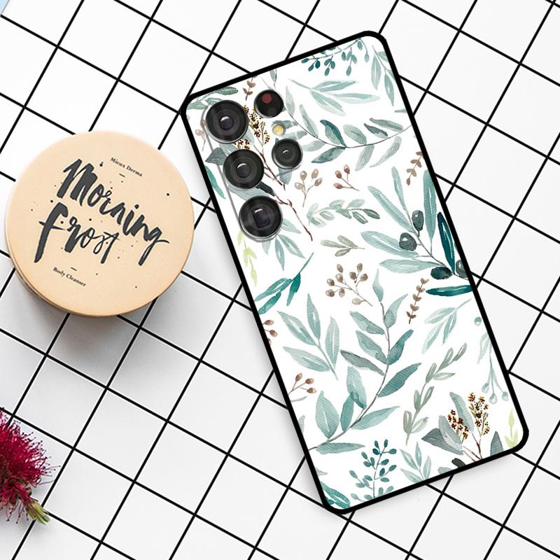 Eucalyptus Lavender Case For Samsung Galaxy S21 S22 S23 S24 S25 Ultra S9 S10 S25 Plus S25 FE S20 FE Phone Cover