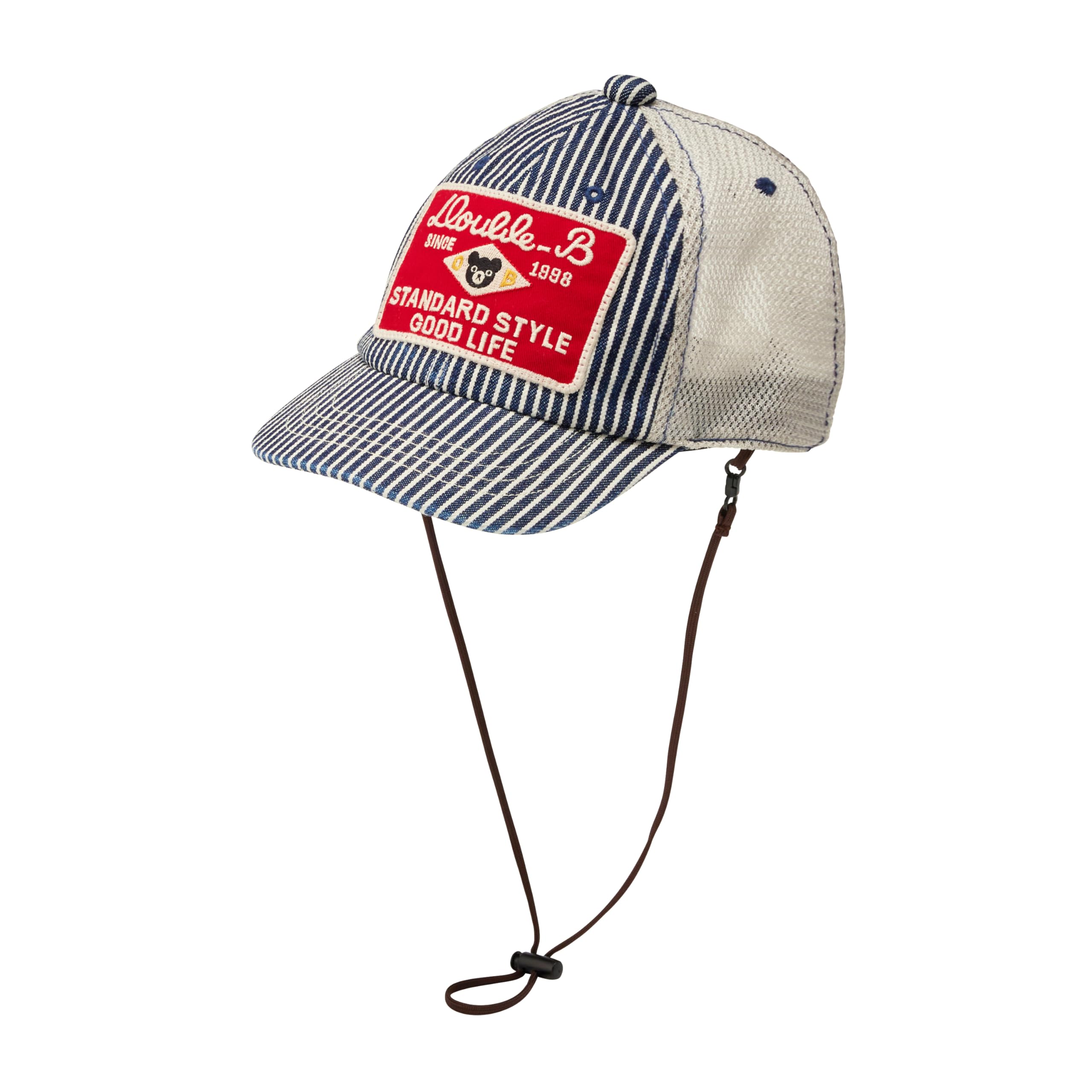 

[Miki House] Miki House Double B Кепка Шляпа Логотип Медведь Мальчики Девочки Малыши Дети Детская одежда Детский сад Школа 62-9102-147 LL (54-56cm) Синий x Белый