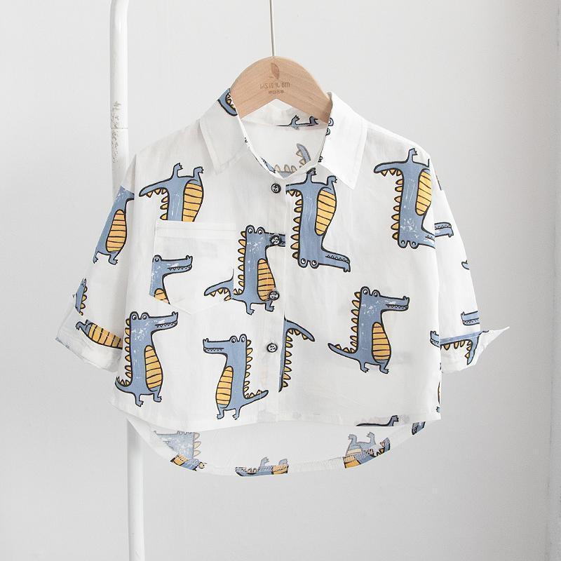 Boys Long Sleeve Plaid Button-Up Shirt for Spring and Autumn