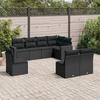 VidaXL Garden Lounge Set 8 Pcs with Cushions Black Braided Resin 3219055