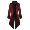 Gothic Steampunk Vintage Medieval Vampire Black Red Coat Men's Cosplay Costume Court Style Nobles Tailcoat for Autumn and Winter