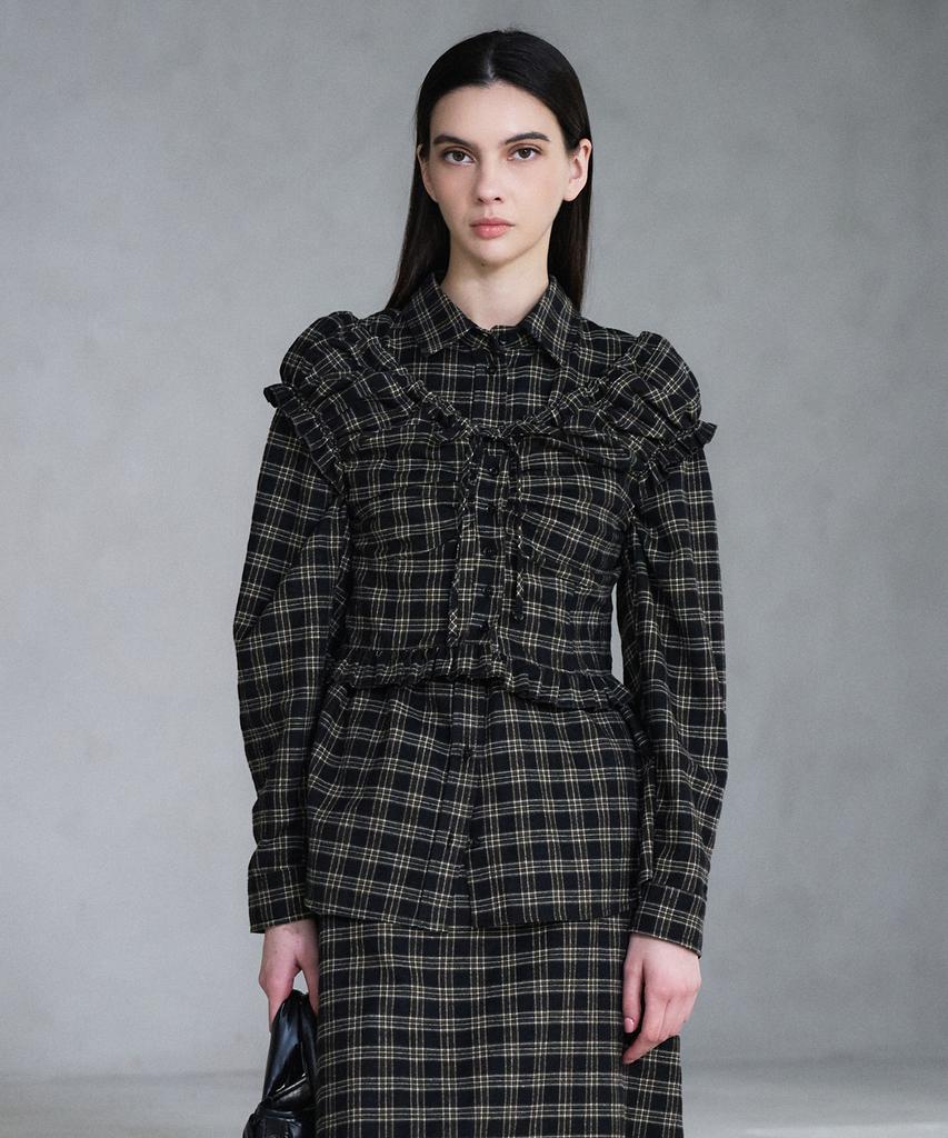 PLUNASTUDIO Classic Check Bustier_Black